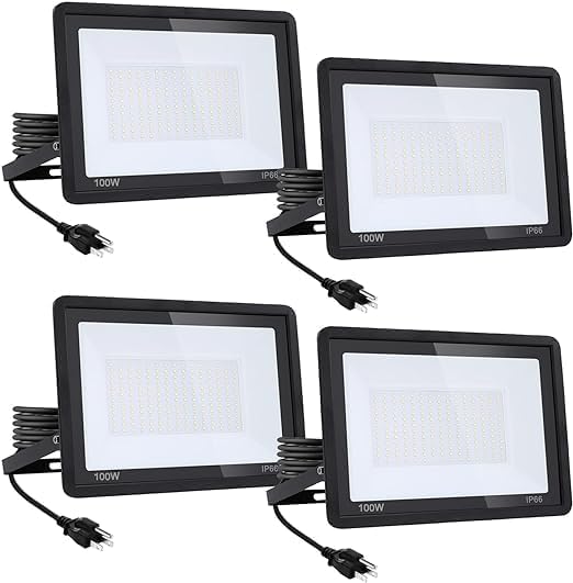 4Pack-100W 11000LM Super Bright LED Flood Light with Excellent Color Restore Ability - Waterproof Shatterproof Energy Saving - Perfect for Indoor and Outdoor Use