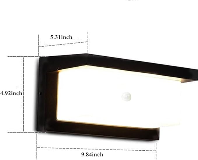 iKenta Motion Sensor Outdoor Porch Lights18W 6000K IP65 Waterproof Exterior Outdoor Lighting Wired Wall Sconce Light Fixture Wall Mount Outside Light for Garage Porch Entryway