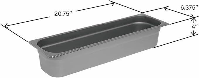 HUBERT Steam Table Pan Hotel Pan 1/2 Size Long Stainless Steel - 4 D