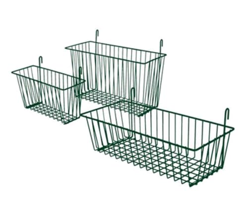 FWMBSKT1357GN EZ-Wall™ Wire Basket Grid Mount 13.5W x 5D x 7H for Wet or Dry Storage Green epoxy Finish