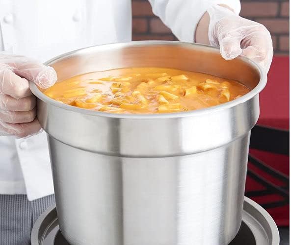 Stainless Steel Insert Pan With Lid For 11 quart Soup/Food Warmer 11-1/2 X 9 (ladle not included)