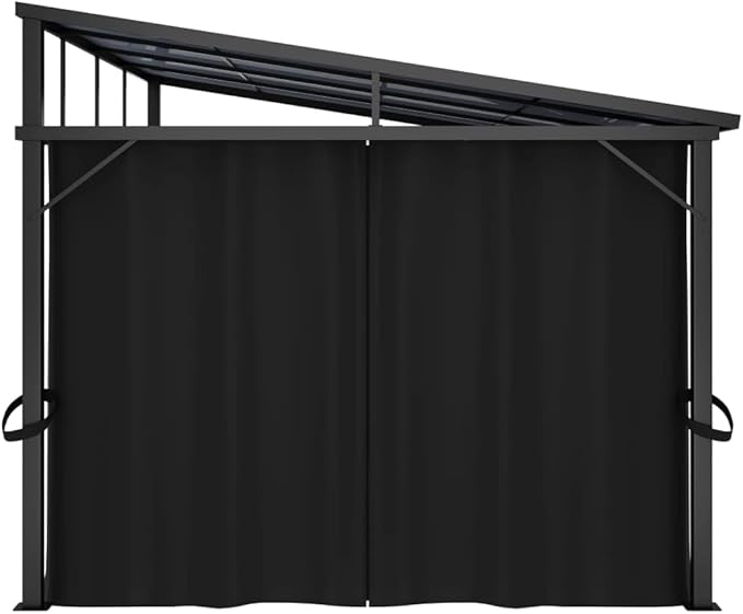 Hardtop Gazebo with Curtains Outdoor 13.3x9.6x8 Feet Anthracite Aluminum Frame Patio Backyard Shelter