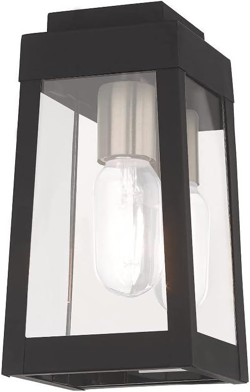 Livex Lighting 20851-91 Oslo - 9.5 One Light Outdoor Wall Lantern Brushed Nickel Finish with Clear GlassSilver