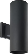 Cylinder Collection 5 Modern Outdoor Up/Down Wall Lantern Light Black