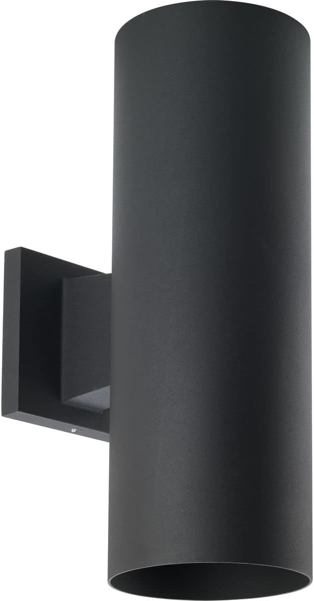 Cylinder Collection 5 Modern Outdoor Up/Down Wall Lantern Light Black