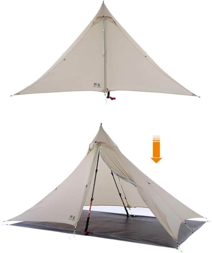 ASTA Gear Fengyin 2 Pyramid TentPortable Ultralight Tent Waterproof 1-2 Person for OutdoorCampingHikingBackpacking