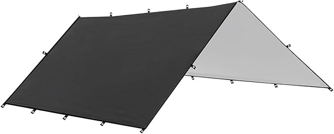 Tent Tarp Multifunctional Rain Proof Sun Proof Camping Awning with Ground Nails Wind Proof Ropes for Outdoor Activities Camping Picnics Polyester Material Lightweight Portable (S)