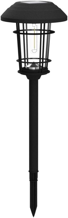 Grand patio Solar Outdoor Lights 5 Pack Glass Light Metal Pathway Light Waterproof Landscape Lighting Automatic Dusk and Dawn Sensor (Slate Gray)