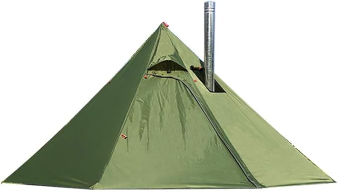 DANCHEL OUTDOOR Backpacking Hot Tent with Stove Jack 4 Season Lightweight Tipi Tent for 2/4/6 Person Winter Camping Hunting 10.5FT-16.4FT