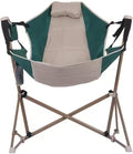 Outdoor Camping Chair Wide seat Adjustable Weighing 300 pounds Hanging Swing Chair for Indoor and Outdoor use Portable for Gardens Balconies and courtyards (Green+Grey)