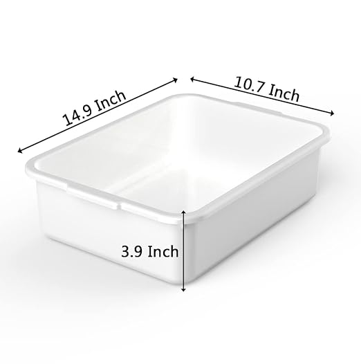 5-Pack Commercial Bus Tubs Box/Tote Box White Plastic Storage Bin with Handles/Wash Basin Tub (8 Liter)