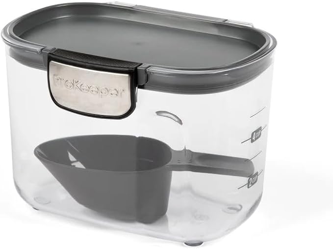 Progressive International ProKeeper+ Clear Plastic Airtight Food Baker's Kitchen Storage Organization Container Canister Set with Magnetic Accessories 2- Piece Set (Specialty Flour 1.5-Quart)