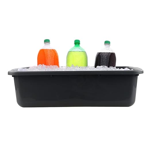 4-Pack 22 L Plastic Utility Bus Tub Commercial Wash Tub Bus Box Gray