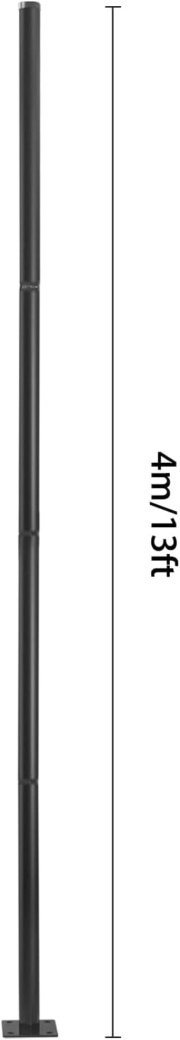Street Light Pole 13ft Tall Split Street Lamp Post for Outdoor Street Courtyard Parking Lot Lighting Post Fixtures with Mounting Ground Cage Patio Lighting Pole (13FT 76mm)