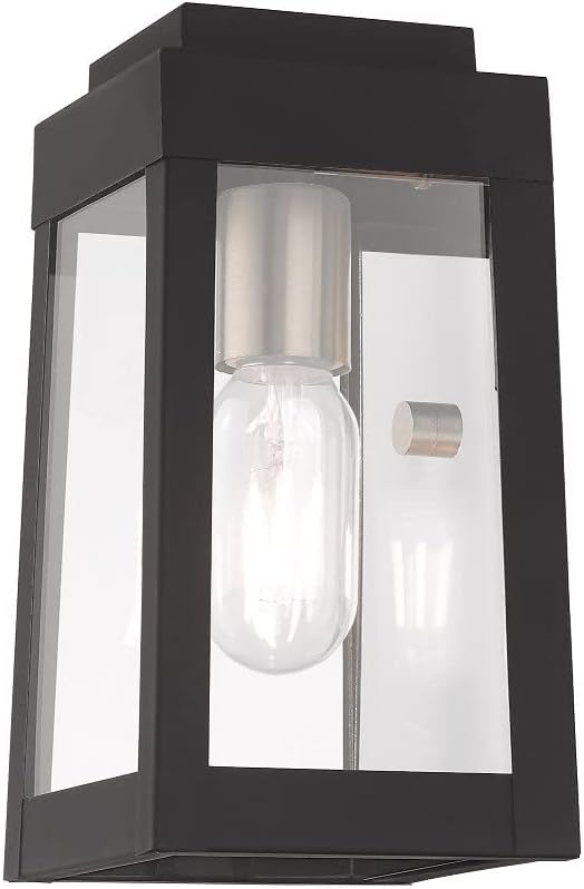 Livex Lighting 20851-91 Oslo - 9.5 One Light Outdoor Wall Lantern Brushed Nickel Finish with Clear GlassSilver