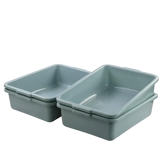 13 L Utility Bus Box Commercial Bus Tubs Green 4 Packs
