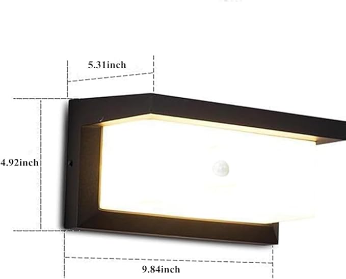 iKenta Motion Sensor Outdoor Porch Lights18W 3000K IP65 Waterproof Exterior Wired Wall Sconce Light Fixture Wall Mount Outside Light for Garage Porch Patio Yard Front Door Entryway