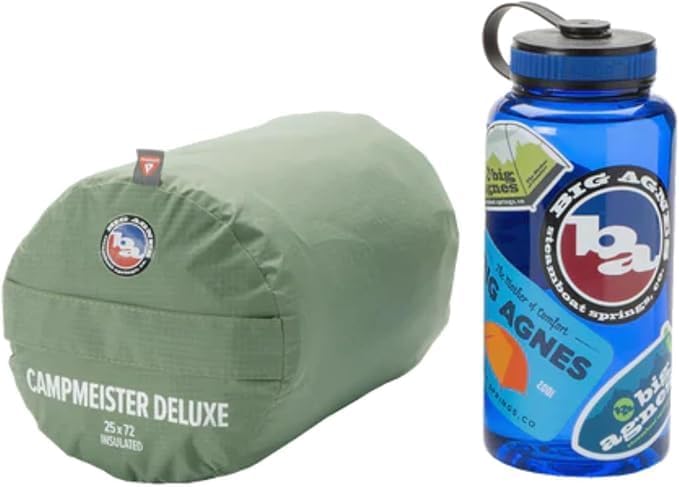 Big Agnes Campmeister Deluxe - Insulated Sleeping Pad Ultralight Inflatable Mat For Camping All Season Compact Backpacking And Hiking 25x78 Wide Long