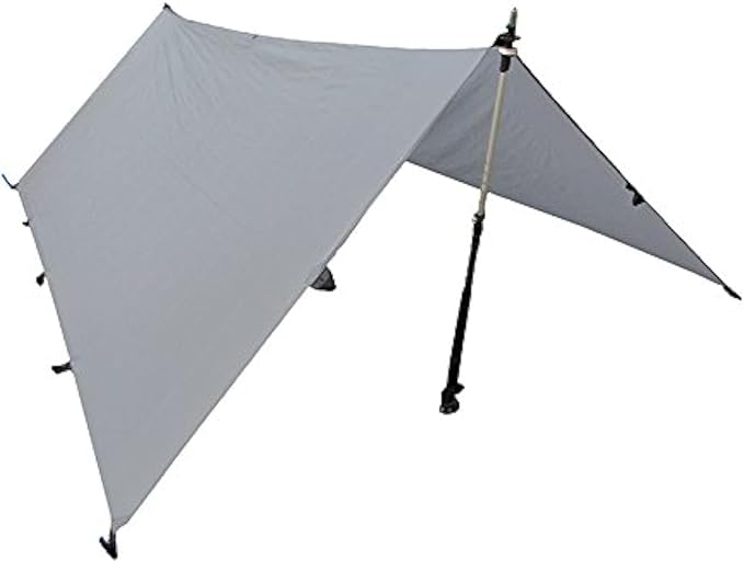 LiteOutdoors Silnylon Tarp - 13.9 Oz. - Ultralight Backpacking Tarp or Hammock Shelter (Grey 10' x 10')