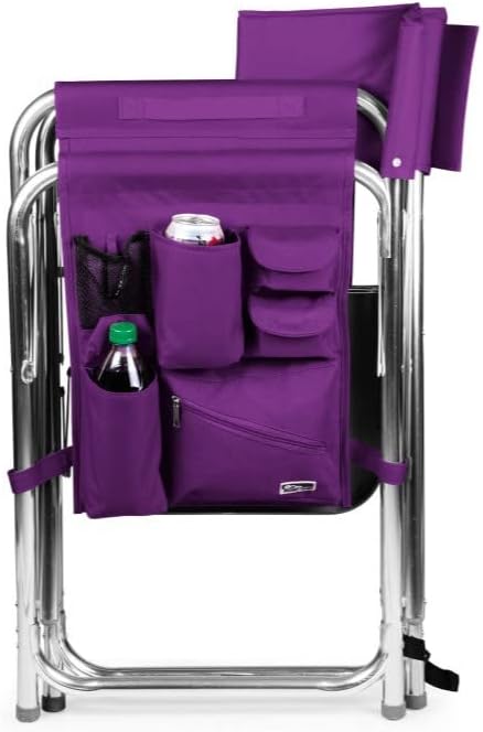 Picnic TIME NCAA Clemson Tigers Sports Chair with Side Table - Beach Chair - Camp Chair for Adults