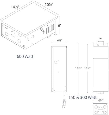 WAC Landscape Lighting 150W Stainless Steel Outdoor Landscape Lighting Magnetic Power Supply