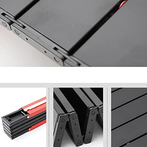 Aluminum Alloy Portable Table Outdoor Furniture Foldable Folding Camping Hiking Desk Traveling Outdoor Picnic Table Furniture (Color : Black) (Black)