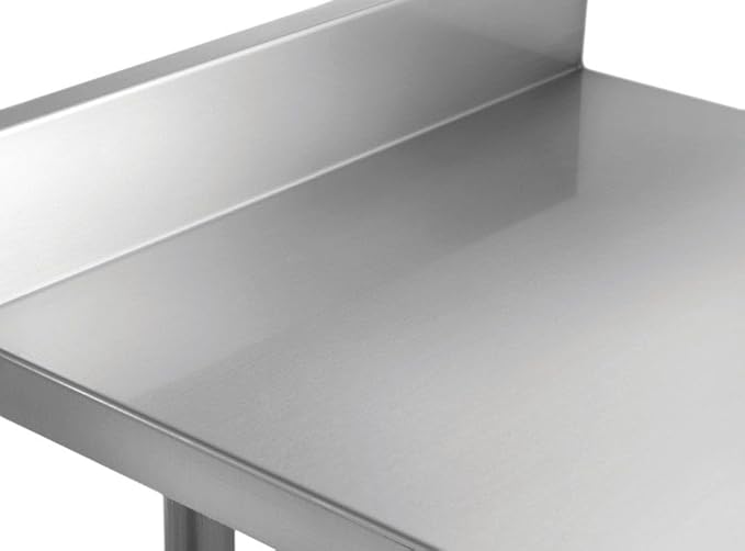Kratos Stainless Steel Kitchen Prep Table 24x24 with Backsplash and Undershelf NSF Worktable for Restaurants - 16ga/304SS