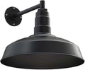 Steel Lighting Co. Gardena Barn Light | Outdoor Wall Mounted | 16 Dome | 11 Straight Arm | Farmhouse Light Made in America | Matte Black Exterior/Matte Black Interior