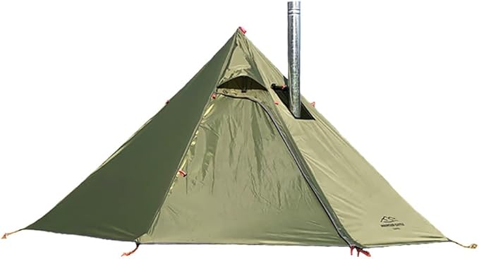 Tipi Hot Tent with Fire Retardant Stove Jack for Flue Pipes 2~3 Person Lightweight Teepee Tents for Family Team Outdoor Backpacking Camping Hiking