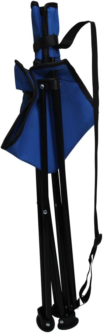 Preferred Nation Tripod Stool seat with backrest. Collapsible Lightweight and Portable with Built in Shoulder Carry Strap (Set of 2) (Blue)