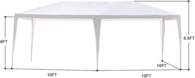 10'X20' Outdoor Party Tent with 4 Removable Sidewalls Waterproof Canopy Patio Wedding Gazebo White