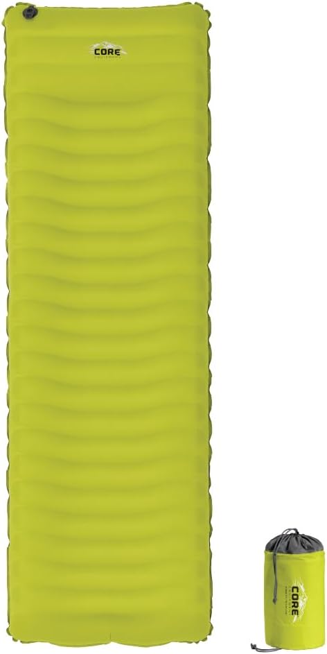 CORE Sleeping Pad for Camping | Perfect Ultralight Sleeping Mat for Tents &amp Camping Gear | Lightweight &amp Inflatable Blow Up Mattress for Travel Hiking &amp Outdoor Use