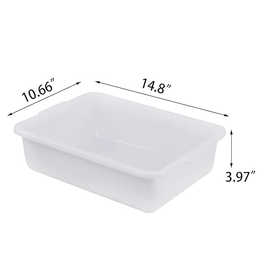 Small Bus Tubs Commercial Set of 4 Plastic Wash Basin 8 Liter