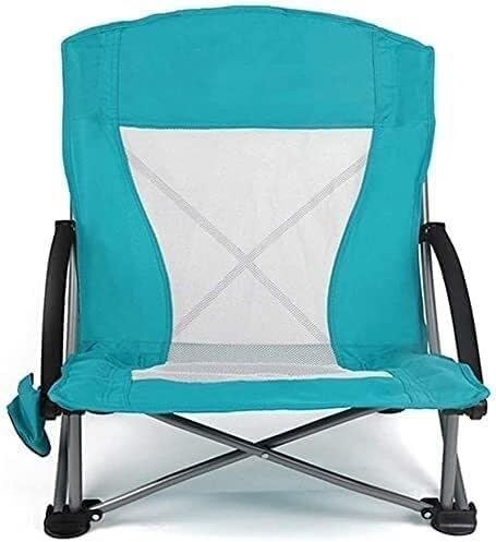 Portable Camping Chair with Storage Bag &amp Cup Holder Folding Outdoor Fishing Recliner (Green)