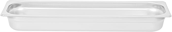 Restaurantware Long Hotel Pan 1 Count 1/2 Size Anti-Jam 2.5â€ Deep Freezable 24 Gauge Stainless Steel Steam Pan - Lid Sold Separately for Use in Commercial Kitchens and Catering Events