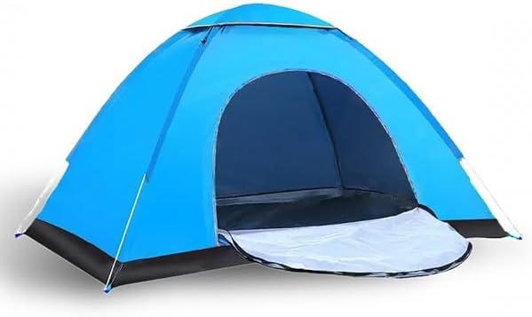 OVENTE 2 Person Camping Tent with Carrying Bag Portable and Lightweight Outdoor Tent Easy to Setup Waterproof Windproof Dome Tent Ideal for Travel Backpacking Hiking or Beach Use Blue TCW013BL