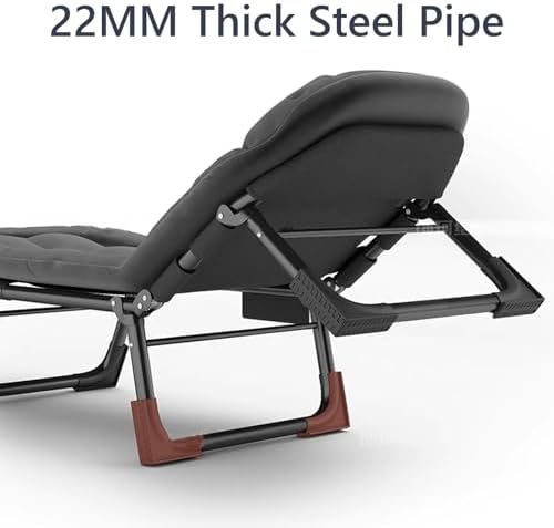 Portable Folding Adult BedAdult Folding Bed Rollaway Beds with Mattresses Thickened Steel Pipe Storage Bag Adjustable Angle Camping Cots for Adults for Camping Office Outdoor Tra