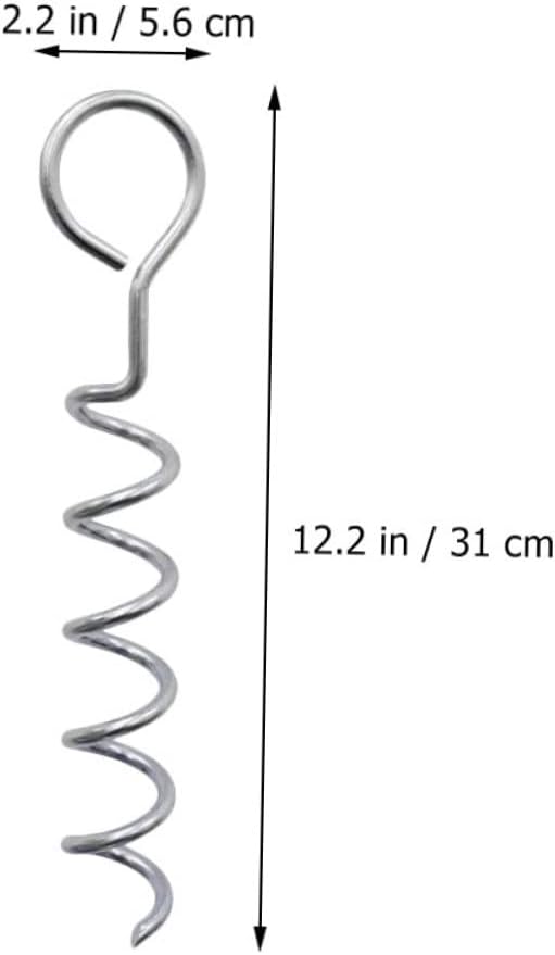 Mikikit Spiral Shaped Dog Stakes Set Heavy Duty Metal Ground Anchors for Tents Wear-Resistant Dog Tie-Outs for Camping and Outdoor Use