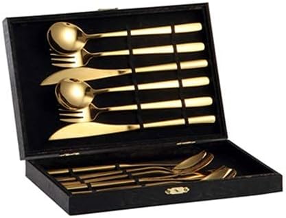 12-Piece Cutlery Silverware Set Stainless Steel Flatware Service for 4 Cutlery Include Knife/Fork/Spoon Mirror Polished Dishwasher(Gold)