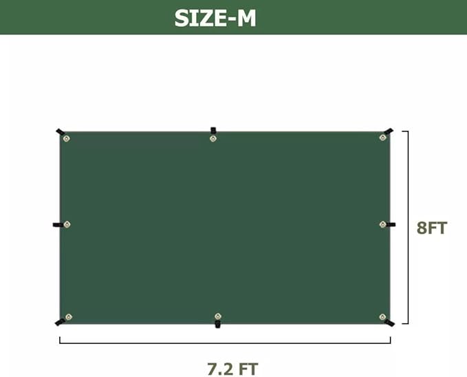 Tent Footprint KANCOKIT PU 3000 Waterproof Tent Ground Cloth Extra Large Size for 3-8 Person Family Camping Tents Ground Sheet Mat with 6 Tent Stakes for Camping Hiking Picnic Backpacking (8 x 7 FT)