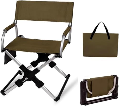 Lightweight Foldable Directors Chair with Carry Bag - Compact Arm Chair for Outdoor Camping Sports Events Tailgating Beach Relaxation and Fishing Adventures