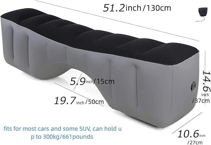 Car Bed Car Air Bed Car Mattress Back Seat Bed Back Seat Gap Filler Pad Inflatable Extender Portable Sleeping Accessories for SUV Camping Travel Rest