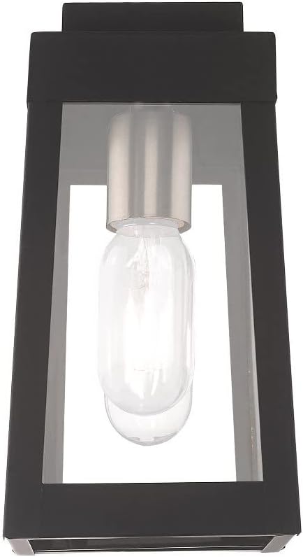Livex Lighting 20851-91 Oslo - 9.5 One Light Outdoor Wall Lantern Brushed Nickel Finish with Clear GlassSilver
