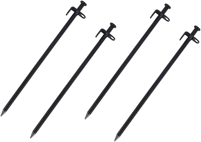 4Pcs Heavy Duty Steel Tent Stakes Multiuse Pegs for Outdoor Camping Awnings and Canopies Durable Construction Portable Design for Camping