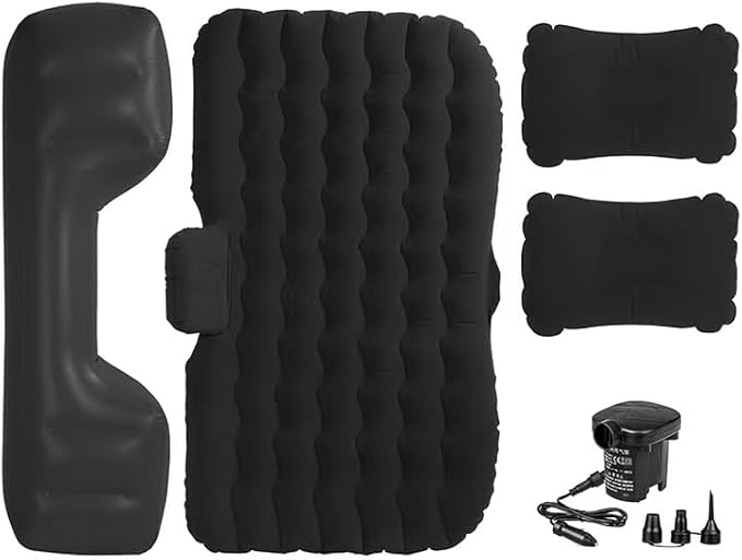 Car Air Mattress for Mazda 3 2020 2021 2022 2023 2024 Portable Car Bed with T-Shape Support Base and Pillows for Travel &amp Camping Black