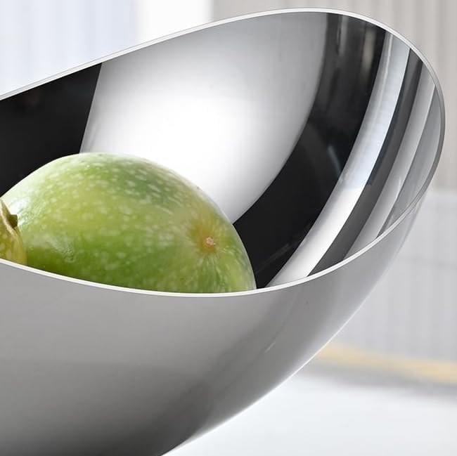 Fashion 304 Stainless Steel Asymmetry Cooking Bowl Strong Durable for Outdoor Camping Living Room
