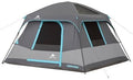 10' x 9' Ozark Trail Six-Person Dark Rest Cabin Family Camping and Adventure Tent Includes a Gear Loft Hanging Organizer and Electrical Port Access and Ground Vent for Improved Air Circulation