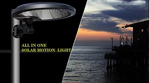 Britta Products Solar Mini Streetlight - 56 LED - 5 Watt Solar Powered Security Motion Sensor Light - Wall Garage Patio Gutter Fence Mount -Security Night Light (Natural White LED)
