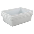 Kekow 4-Pack 22 L Commercial Bus Tubs/Bus Box White Large Plastic Tote Box