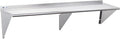 Profeeshaw NSF Stainless Steel Shelf 18” x 72” 500 lb Commercial Shelves Wall Mounted Metal Shelving with Backsplash and 2 Brackets for Restaurant Bar Utility Room Kitchen and Garage